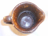 Antique Schofield Dark Brown Lead Glazed Redware Creamer Spout & Applied Handle