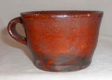 Antique Henry Schofield Lead Glazed Brown Redware Cup Southeast PA Northeast MD