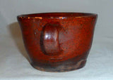 Antique Henry Schofield Lead Glazed Brown Redware Cup Southeast PA Northeast MD