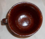 Antique Henry Schofield Lead Glazed Brown Redware Cup Southeast PA Northeast MD