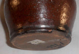 Antique Henry Schofield Glazed Redware Barrel Shaped Beaker or Drinking Vessel