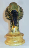 Whimsical Mid-20th Century Uniquely Glazed Cast Ceramic Green Dutchy Folk Art Distelfink Figurine By James C Seagreaves