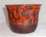 Vintage Manganese Glazed Redware Pot Ear-shaped Handles By James C. Seagraves