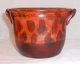 Vintage Manganese Glazed Redware Pot Ear-shaped Handles By James C. Seagraves
