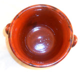 Vintage Manganese Glazed Redware Pot Ear-shaped Handles By James C. Seagraves