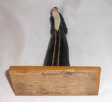 Hand Carved Polychrome Painted Wood Folk Art Tall Santa Figure D. Shaw Penryn PA