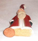 Hand Carved Polychrome Painted Wood Folk Art Tall Santa Figure by Doug Shaw