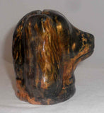 Old Shenandoah Valley Glazed Redware Dog Head Still Coin Bank Brown Black Colors
