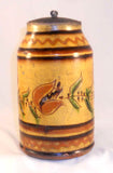 1999 Greg Shooner Lead Glazed Redware Tall Lidded Jar Slip Tulip Decoration