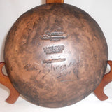 2004 Redware Reproduction Slip Decorated 8 1/2" Deep Plate Cock's Comb Flower by Greg Shooner