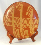 1995 Redware Reproduction Yellow Slip Decorated Glazed 10.5" Plate Greg Shooner