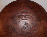 1995 Redware Reproduction Yellow Slip Decorated Glazed 10.5" Plate Greg Shooner