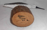 1989 Carved Wood Polychrome Painted Shorebird Decoy Signed Glenn Prince '89