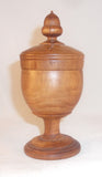 1975 Turned Apple Wood Large Covered Saffron Cup Goblet Shape with Acorn Finial By Arthur E. Shupp