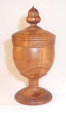 1975 Turned Apple Wood Large Covered Saffron Cup Goblet Shape with Acorn Finial By Arthur E. Shupp