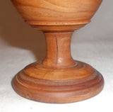 1975 Turned Apple Wood Large Covered Saffron Cup Goblet Shape with Acorn Finial By Arthur E. Shupp