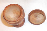 1975 Turned Apple Wood Large Covered Saffron Cup Goblet Shape with Acorn Finial By Arthur E. Shupp