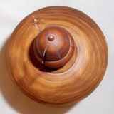 1975 Turned Apple Wood Large Covered Saffron Cup Goblet Shape with Acorn Finial By Arthur E. Shupp