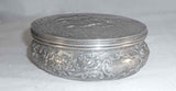 Antique French Silver Dresser Box Repousse Design Children Procession in Forest