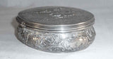 Antique French Silver Dresser Box Repousse Design Children Procession in Forest