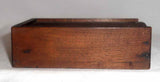 Antique Small Walnut Wooden Primitive Slide Lid Box Carved Pull Marked J.C.M.