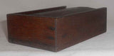 Antique Small Walnut Wooden Primitive Slide Lid Box Carved Pull Marked J.C.M.