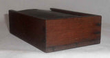 Antique Small Walnut Wooden Primitive Slide Lid Box Carved Pull Marked J.C.M.