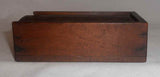 Antique Small Walnut Wooden Primitive Slide Lid Box Carved Pull Marked J.C.M.