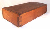 Antique Wood Wooden Primitive Slide Lid Box W/ Flat Profile & Modified Interior