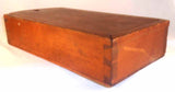 Antique Wood Wooden Primitive Slide Lid Box W/ Flat Profile & Modified Interior