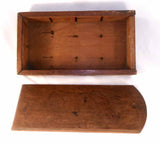 Antique Wood Wooden Primitive Slide Lid Box W/ Flat Profile & Modified Interior