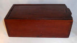 Antique Yellow Pine Wooden Primitive Candle Box with Slide Lid Red Wash Finish