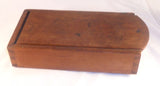 Antique Wood Wooden Primitive Slide Lid Box W/ Flat Profile & Modified Interior