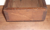Antique Wood Wooden Primitive Slide Lid Box W/ Flat Profile & Modified Interior