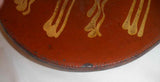 Antique 10 Inch Lead Glazed Yellow Slip Decorated Redware Plate Philadelphia PA