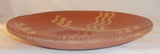 Antique ~9 Inch Lead Glazed Yellow Slip Decorated Redware Plate Southeastern PA