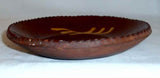 Old Glazed and Slip Decorated Orangish-Brown Redware Small Dish Southeastern PA