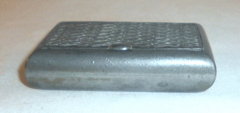 Pewter Snuffbox Snuff Box Curved Sides Hinged Lid Raised Repeating Pattern Décor