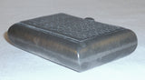Pewter Snuffbox Snuff Box Curved Sides Hinged Lid Raised Repeating Pattern Décor