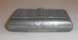 Pewter Snuffbox Snuff Box Curved Sides Hinged Lid Raised Repeating Pattern Décor