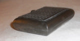 Pewter Snuffbox Snuff Box Curved Sides Hinged Lid Raised Repeating Pattern Décor