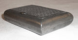 Pewter Snuffbox Snuff Box Curved Sides Hinged Lid Raised Repeating Pattern Décor