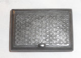 Pewter Snuffbox Snuff Box Curved Sides Hinged Lid Raised Repeating Pattern Décor