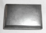 Pewter Snuffbox Snuff Box Curved Sides Hinged Lid Raised Repeating Pattern Décor
