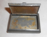 Pewter Snuffbox Snuff Box Curved Sides Hinged Lid Raised Repeating Pattern Décor