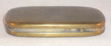 Antique Pewter Lined Brass Snuff Box Hinged Lid Chased & Engraved Decoration