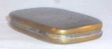 Antique Pewter Lined Brass Snuff Box Hinged Lid Chased & Engraved Decoration