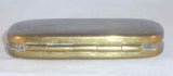 Antique Pewter Lined Brass Snuff Box Hinged Lid Chased & Engraved Decoration