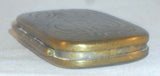 Antique Pewter Lined Brass Snuff Box Hinged Lid Chased & Engraved Decoration