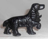 Vintage Cast Iron Figural Painted Bottle Opener Black Cocker Spaniel Dog